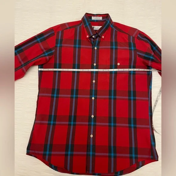 VINTAGE Ron Chereskin Plaid Long Sleeve Button Front Casual Shirt Made Hong Kong - Picture 10 of 13